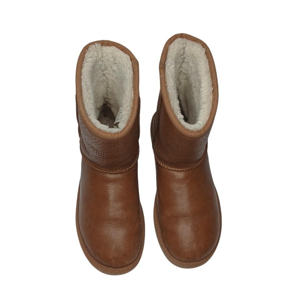 UGG Classic Short Perforated Leather Boots Women 8 Brown 1006471 - Picture 3 of 9